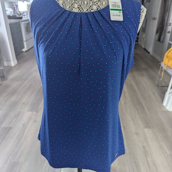 Calvin Klein polka dot blue camisole - Picture 1 of 6